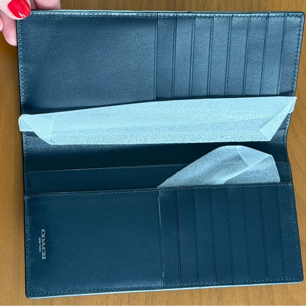 Coach Navy Croc-Embossed Wallet - Picture 4 of 6